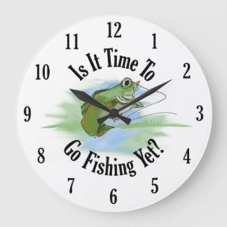 Grande Horloge Ronde Time To Go Fishing