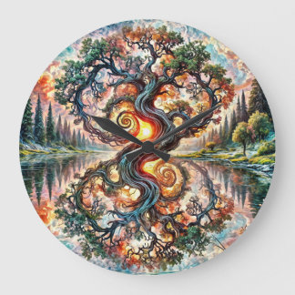 Grande Horloge Ronde Timepiece d'arbre lunaire