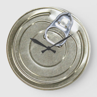 Grande Horloge Ronde Tin Can Lid La Nouveauté