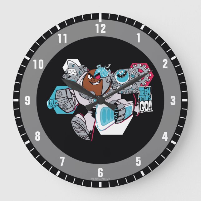 Grande Horloge Ronde Titans Ados, allez ! | Graphique Arsenal de Cyborg (Recto)