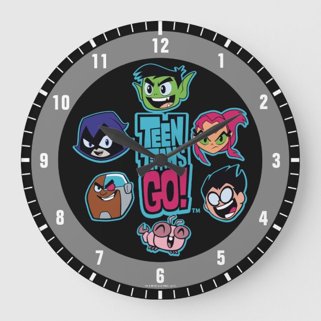 Grande Horloge Ronde Titans Ados, allez ! | Titans Motif en chef (Recto)