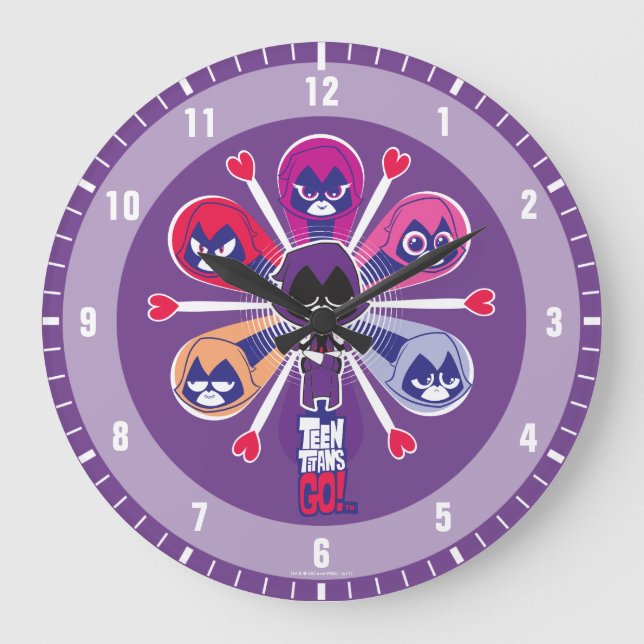 Grande Horloge Ronde Titans Ados, partez ! | Emoticlones de Raven (Recto)