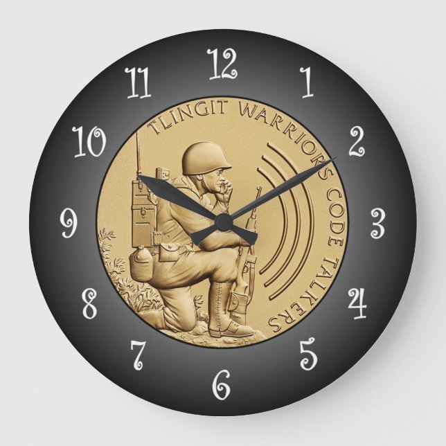 Grande Horloge Ronde Tlingit Warriors Code Talkers Médaille de bronze ~ (Recto)