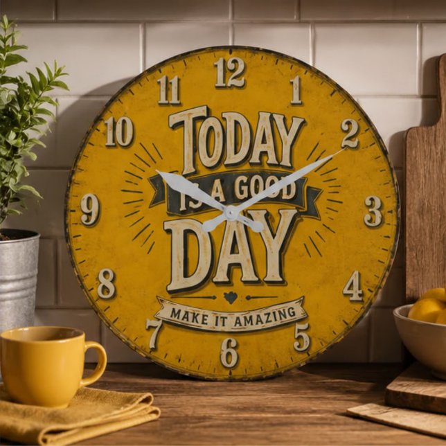 Grande Horloge Ronde Today Is a Good Day  (Créateur téléchargé)