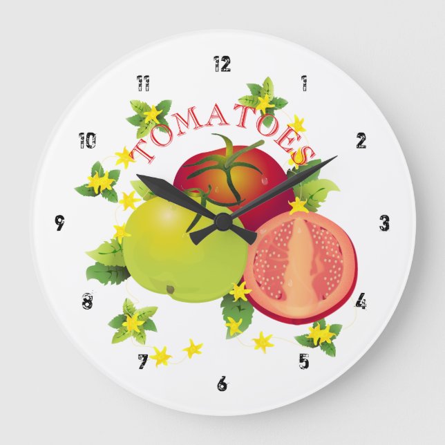 Grande Horloge Ronde Tomates Légumes Fruit Garden (Recto)