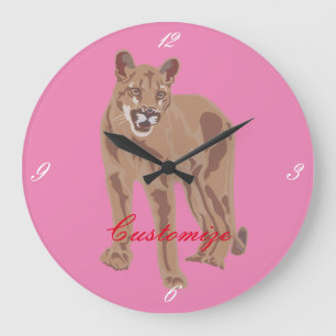 Grande Horloge Ronde Tonnerre-Cove du Lion de la montagne Cougar Puma