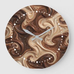 Grande Horloge Ronde Torsion riche textural Cappuccino au Chocolat