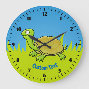 Grande Horloge Ronde Tortue de bande dessinée