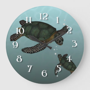 Grande Horloge Ronde Tortues marines