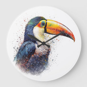 Grande Horloge Ronde Toucan de la Splendeur Tropicale