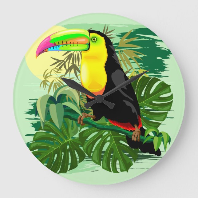 Grande Horloge Ronde Toucan en Amazonie verte (Recto)