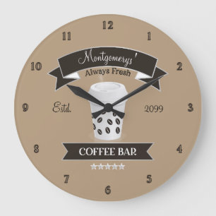 Grande Horloge Ronde Toujours Bar à Café Frais