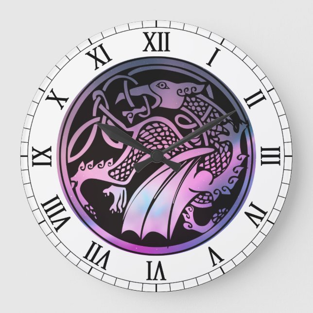 Grande Horloge Ronde Tour de dragon celtique (Recto)