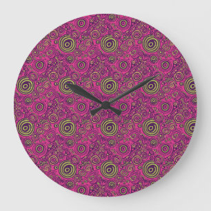 Grande Horloge Ronde Tourbillon psychédélique paisley vibrant des année