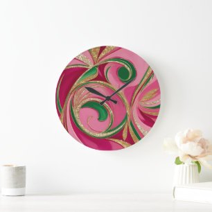 Grande Horloge Ronde Tourbillons tropicaux gras