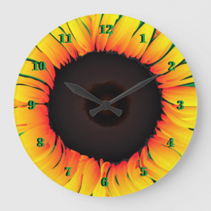 Grande Horloge Ronde Tournesol Art - Été