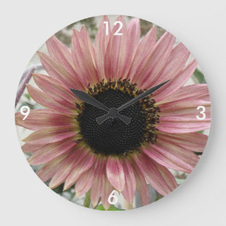 Grande Horloge Ronde Tournesol rose pâle