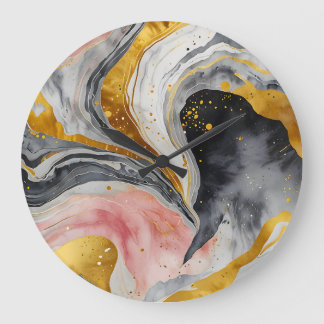 Grande Horloge Ronde Tournois de marbre doré