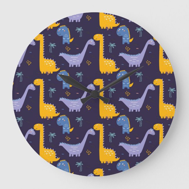 Grande Horloge Ronde Tous les Dinos Grand et Petit (Recto)