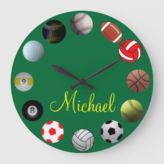 Grande Horloge Ronde Tous les fans sportifs (Recto)