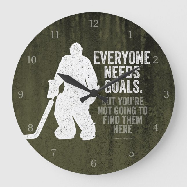 Grande Horloge Ronde Tous ont besoin de buts (Hockey) (Recto)