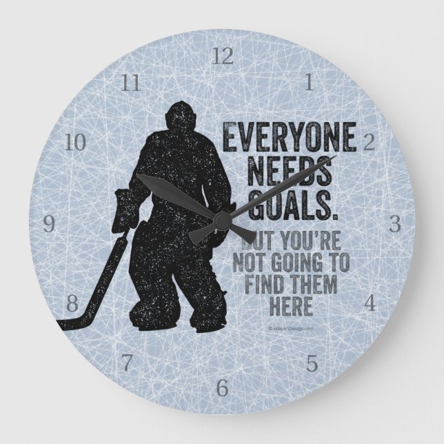 Grande Horloge Ronde Tous ont besoin de buts (Hockey) (Recto)