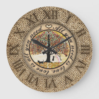 Grande Horloge Ronde Tout ce dont vous avez besoin est l'amour