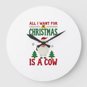 Grande Horloge Ronde Tout ce que je veux pour Noël, c'est un T-shirt dr