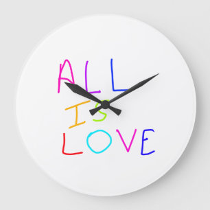 Grande Horloge Ronde Tout est amour arc-en-ciel coloré fierté LGBTQ gay