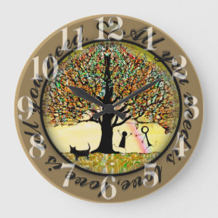 Grande Horloge Ronde Tout que vous avez besoin est arbre d'amour de la