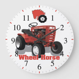 Grande Horloge Ronde Tracteur de jardin d'antiquités Vintage Wheel Hors