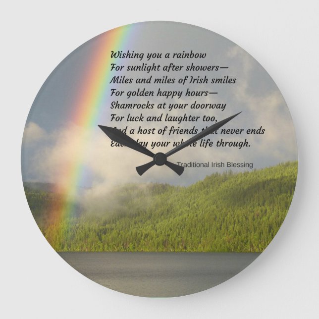 Grande Horloge Ronde Traditional Irish Blessing Wall Clocks (Recto)