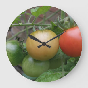 Grande Horloge Ronde Traffic Light Tomatoes Wall Clock