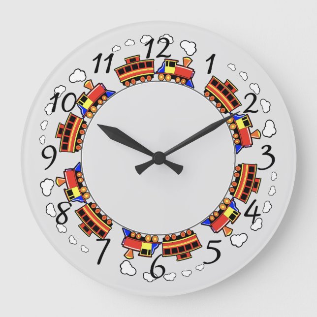 Grande Horloge Ronde Train Animé (Recto)