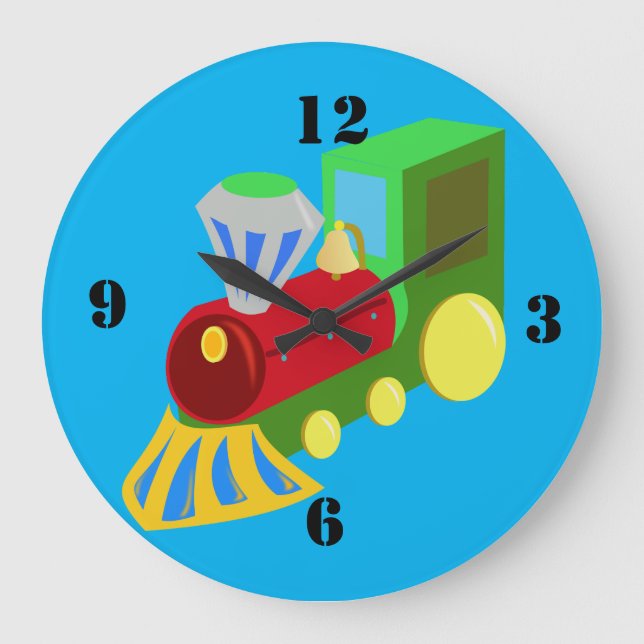 Grande Horloge Ronde train de jouets de couleur amusante (Recto)