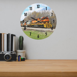 Grande Horloge Ronde Train moteur diesel printanier coloré