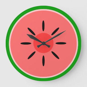Grande Horloge Ronde Tranche de pastèque