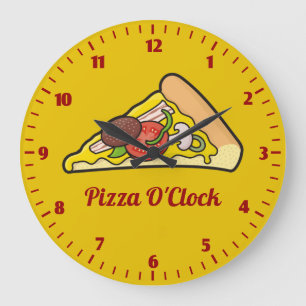 Grande Horloge Ronde Tranche de pizza