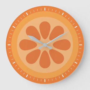 Grande Horloge Ronde Tranche d'orange mignonne