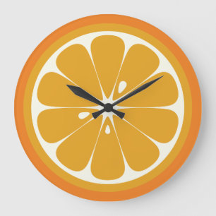 Grande Horloge Ronde tranche orange