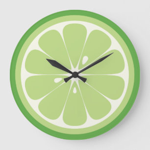 Grande Horloge Ronde Tranches de citron vert