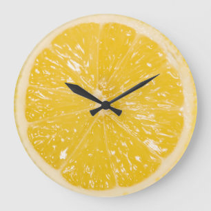 Grande Horloge Ronde Tranches de fruits aux agrumes de citron jaune mig