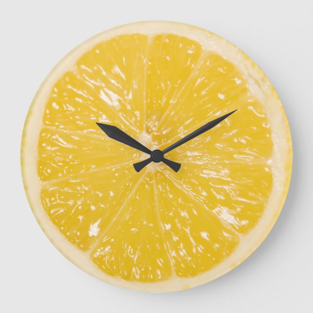 Grande Horloge Ronde Tranches de fruits aux agrumes de citron jaune mig (Recto)