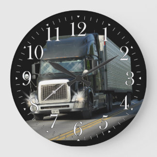 Grande Horloge Ronde Transport lourd Camion noir cargo Art cadenas
