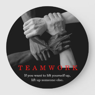 Grande Horloge Ronde Travail D'Équipe Motivation Inspiration Citation M