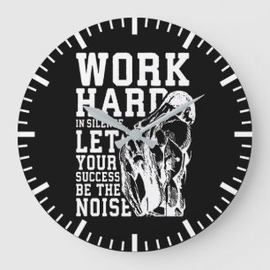 Grande Horloge Ronde Travailler Dur En Silence - Salle De Sport, Entraî