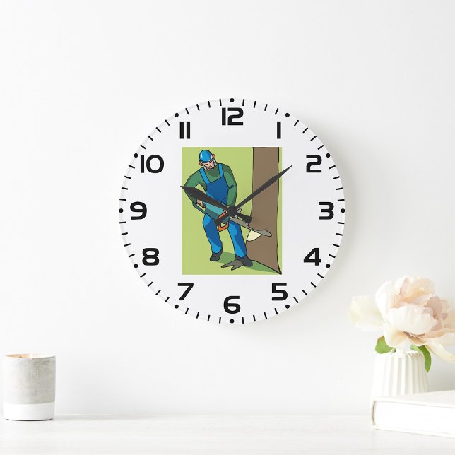 Grande Horloge Ronde Travailleur forestier (Créateur téléchargé)