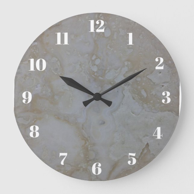 Grande Horloge Ronde Travertine Stone Look (Recto)