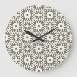Grande Horloge Ronde Trellis en lin