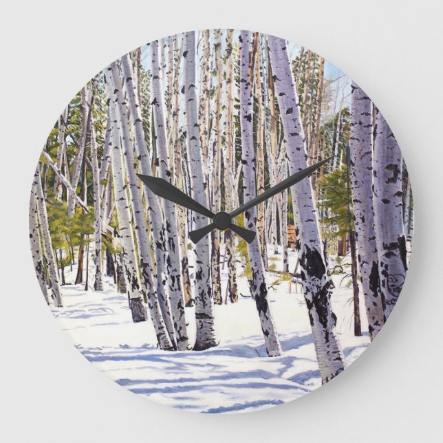 Grande Horloge Ronde Trembles dans la forêt (Recto)